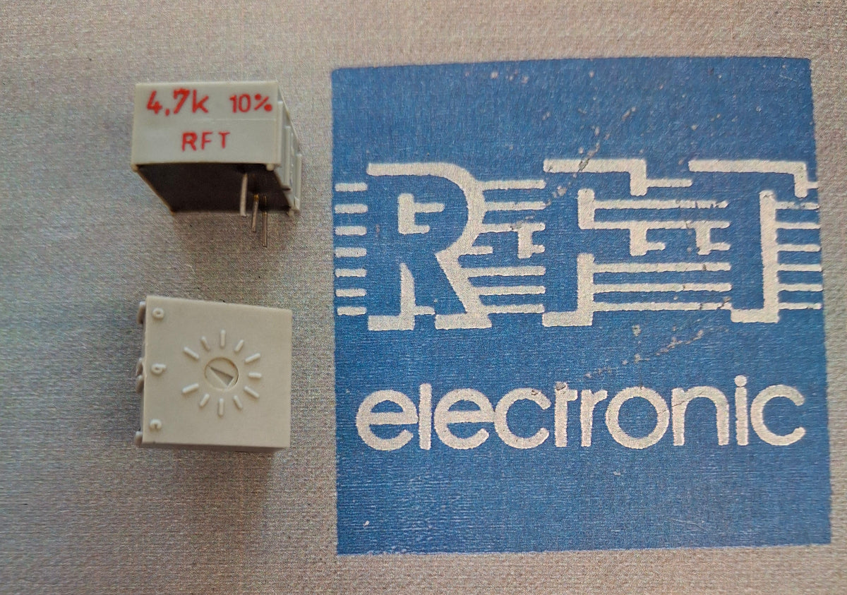 Spindeltrimmer Spindeleinstellregler potentiometer 4,7K Ohm einstellregler liegend praezision RFT DDR NOS
