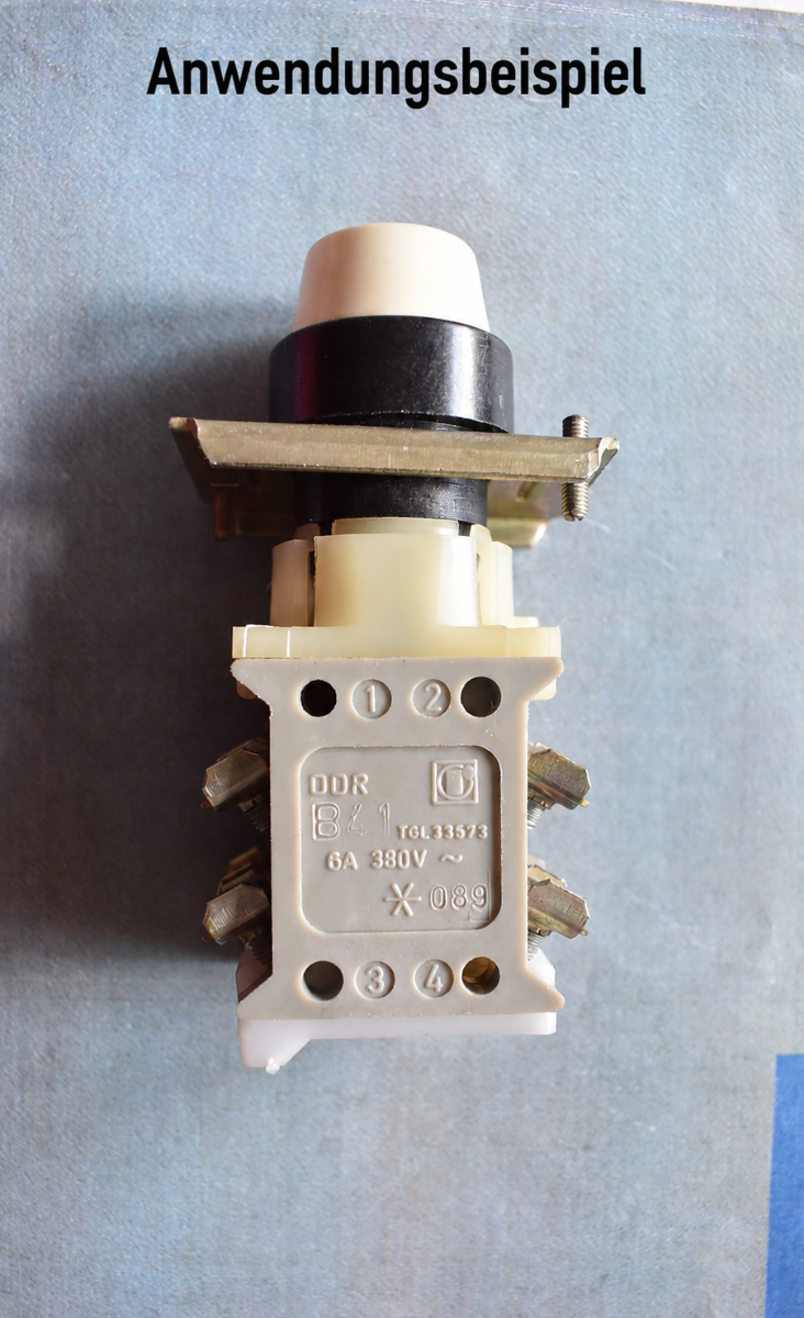 DDR ROBOTRON Tastvorsatz Druckknopf eckig gelb silber – TGL 33573 – System