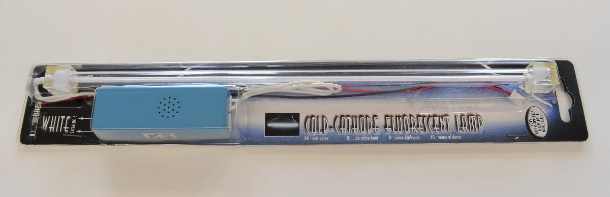 HQ Power FLPSW2 weißes Kaltkathoden Licht Set mit 30 cm und 12 Volt Spannungswandler
