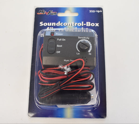 McFun Soundcontrol-Box 755-190 für 12-Volt-Lichteffekte mit Beat-Funktion und einstellbarer Empfindlichkeit in Originalverpackung