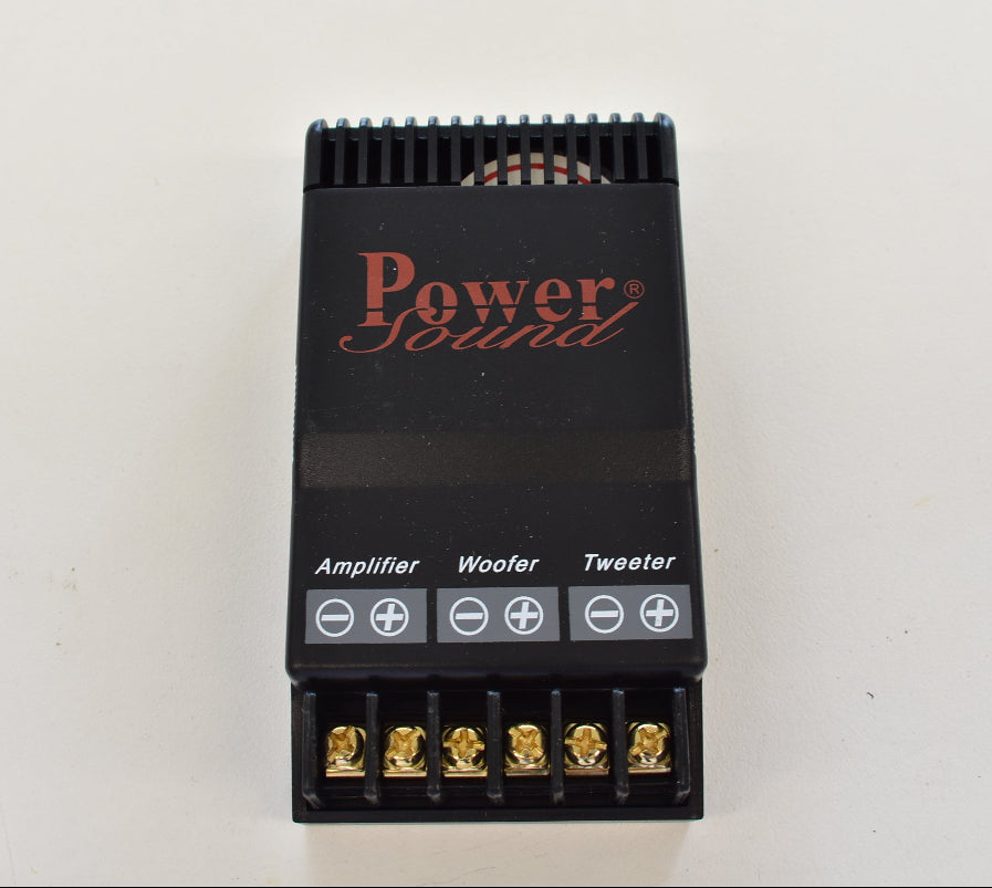 Power Sound CO-4617 2-Wege-Frequenzweiche mit 4 Ohm, 200 Watt Peak und vergoldeten Schraubanschlüssen für Car-HiFi