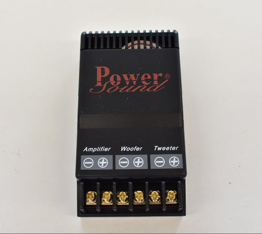 Power Sound CO-4617 2-Wege-Frequenzweiche mit 4 Ohm, 200 Watt Peak und vergoldeten Schraubanschlüssen für Car-HiFi