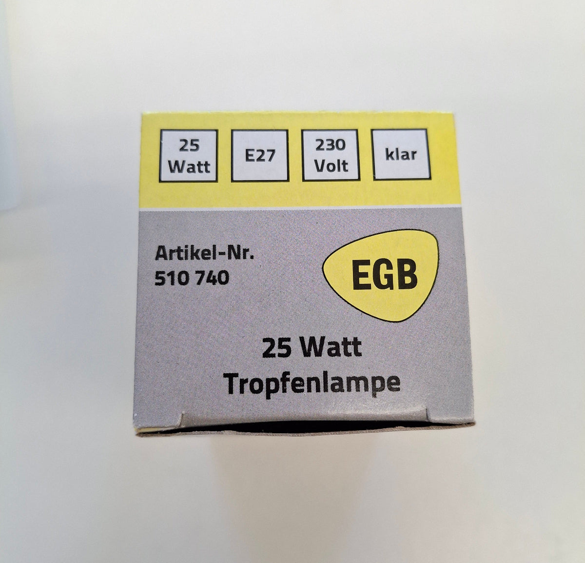 EGB Tropfenlampe 25W E27 Klar 230V Glühlampe 195 lm dimmbar