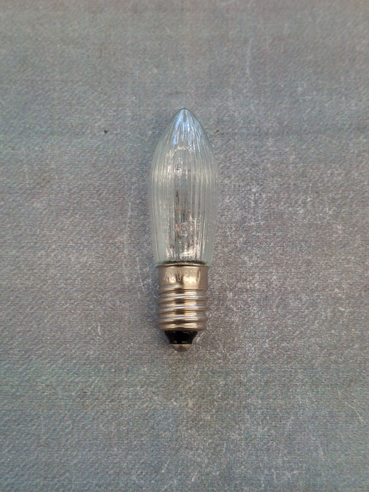 Riffelkerze / Spitzkerze 48 V 3 Watt E10 Fassung – Ersatzlampe für Weihnachtsbeleuchtung
