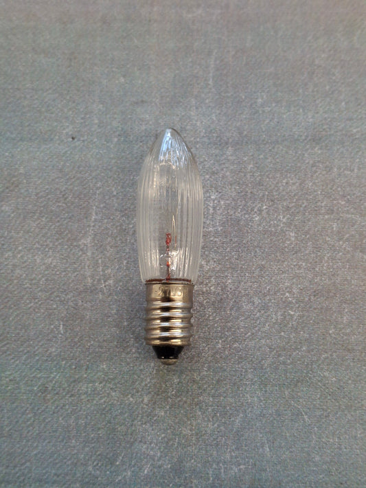 Riffelkerze / Spitzkerze 27 V 3 Watt E10 Fassung – Ersatzlampe für Weihnachtsbeleuchtung