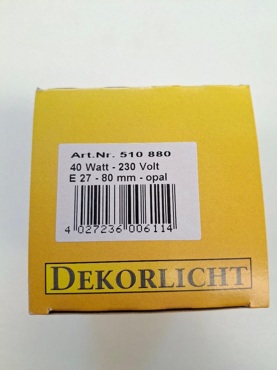 EGB Dekolicht Globe 80 mm 40W E27 Opal 230V Glühlampe matt NOS
