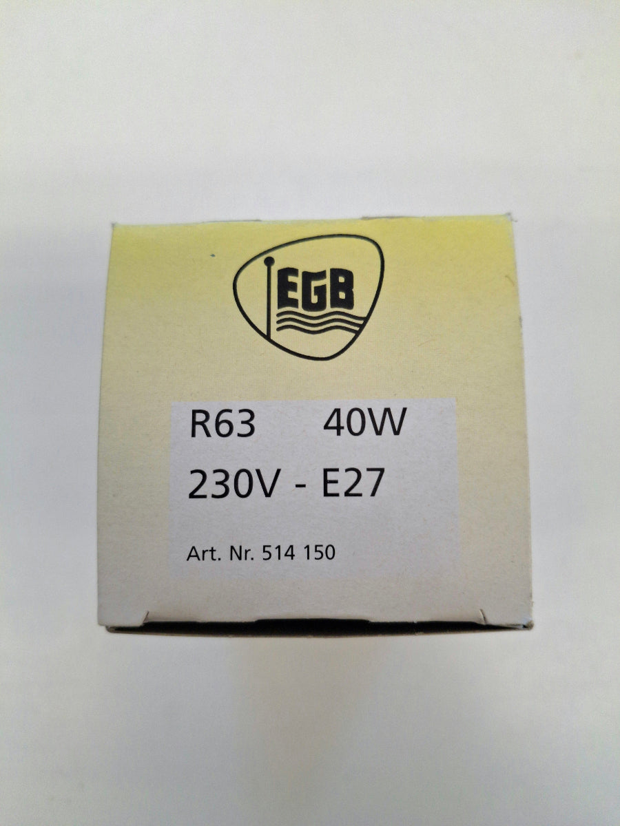 EGB Reflektorlampe R63 E27 40W 230V Silber NOS Glühlampe Spiegelreflektor Originalverpackung