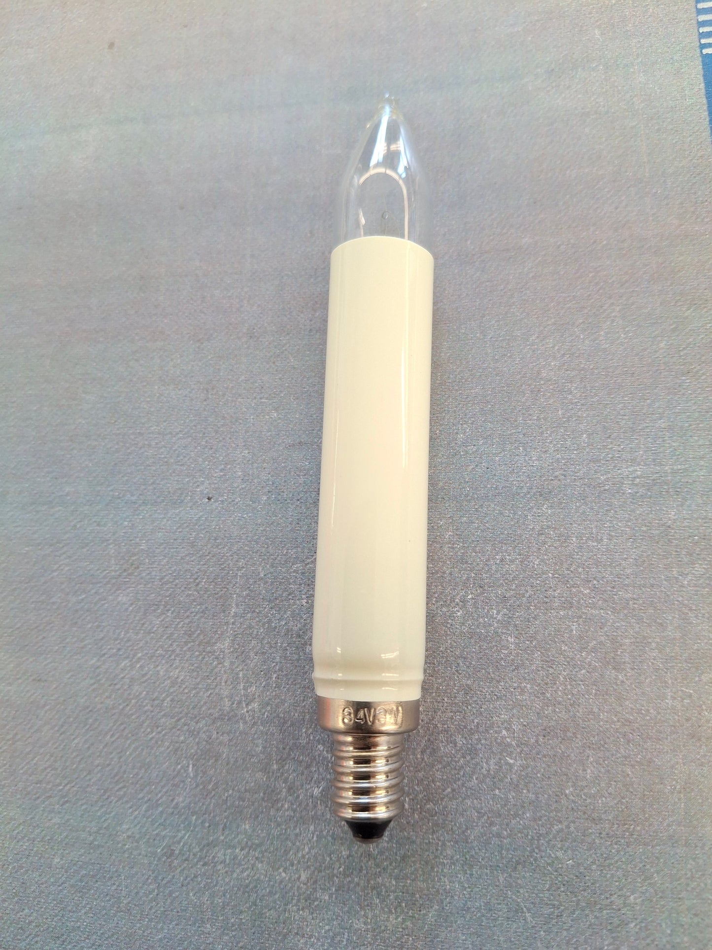 Normalschaftkerze  34 Volt  3 Watt E10 Fassung – Ersatzlampe für Weihnachtsbeleuchtung