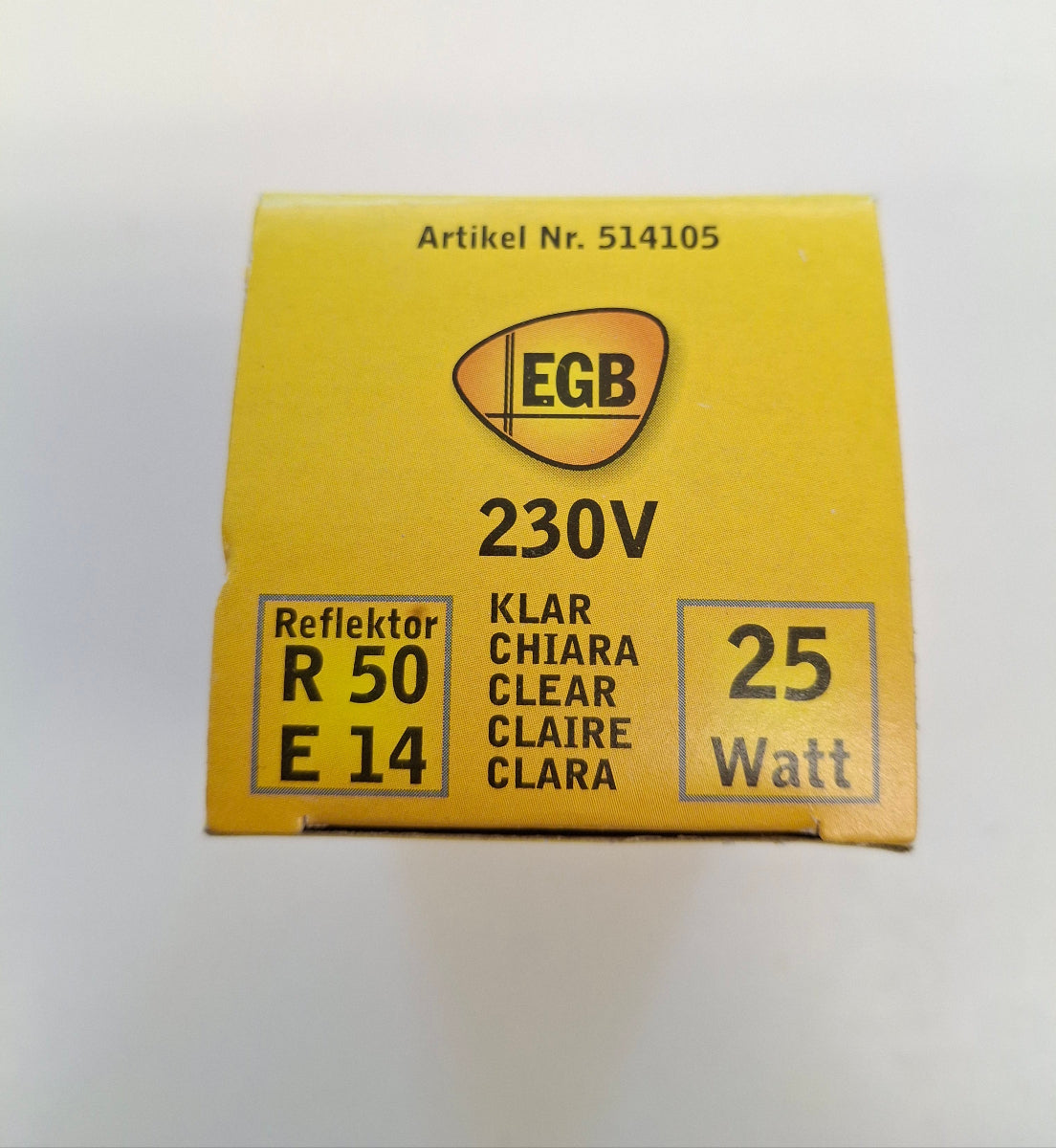 EGB Reflektorlampe R50 E14 25W Klar 230V NOS Glühlampe Spotlampe Originalverpackung