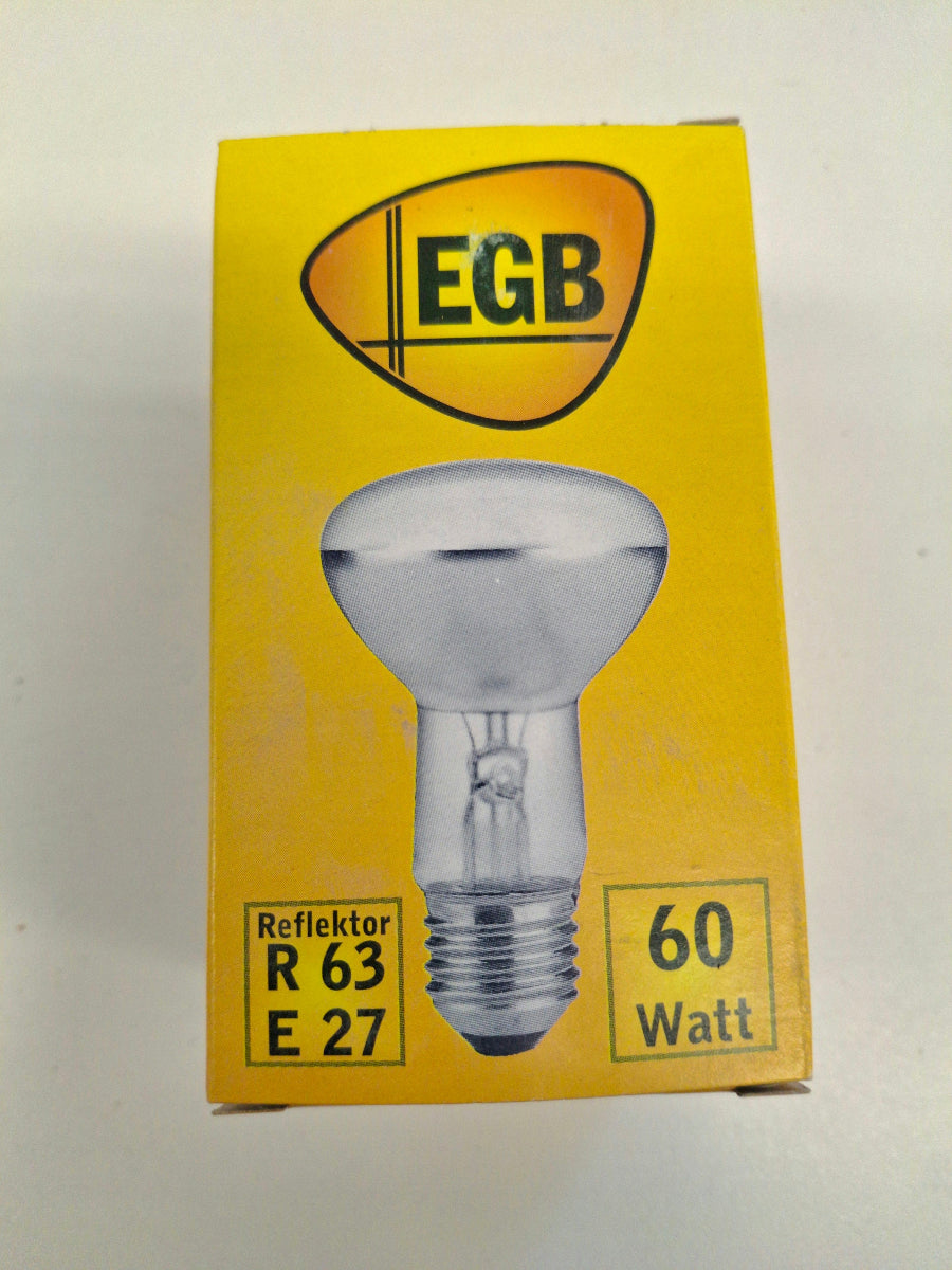 EGB Reflektorlampe R63 E27 60W 230V klar NOS Glühlampe Vintage Originalverpackung