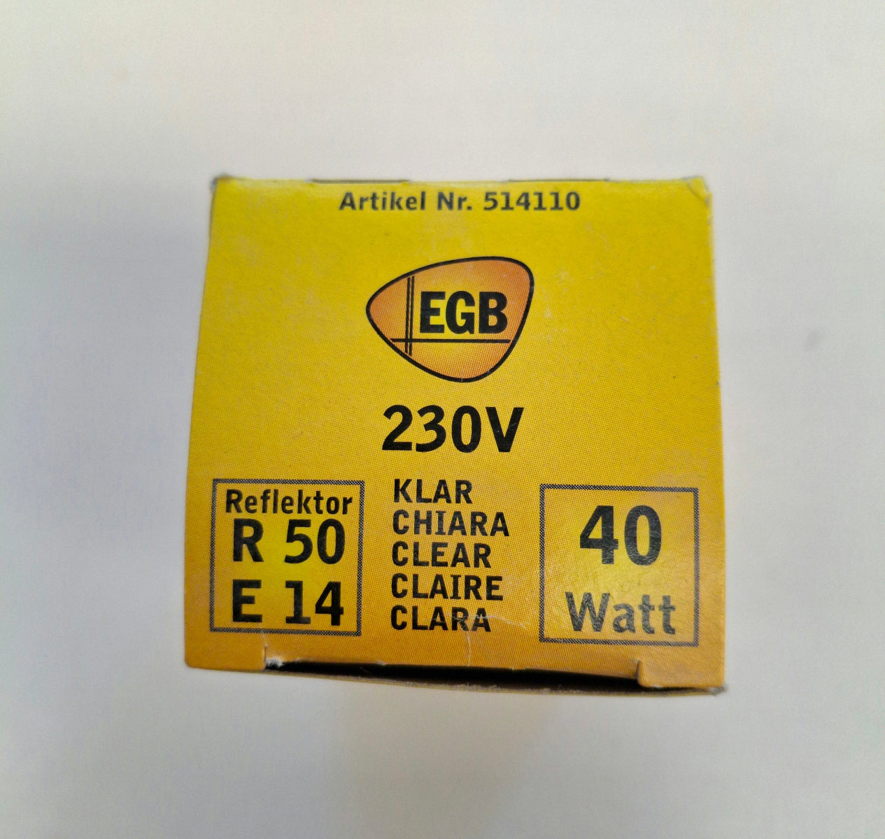 EGB Reflektorlampe R50 E14 40W Klar 230V NOS Glühlampe Spotlampe Originalverpackung