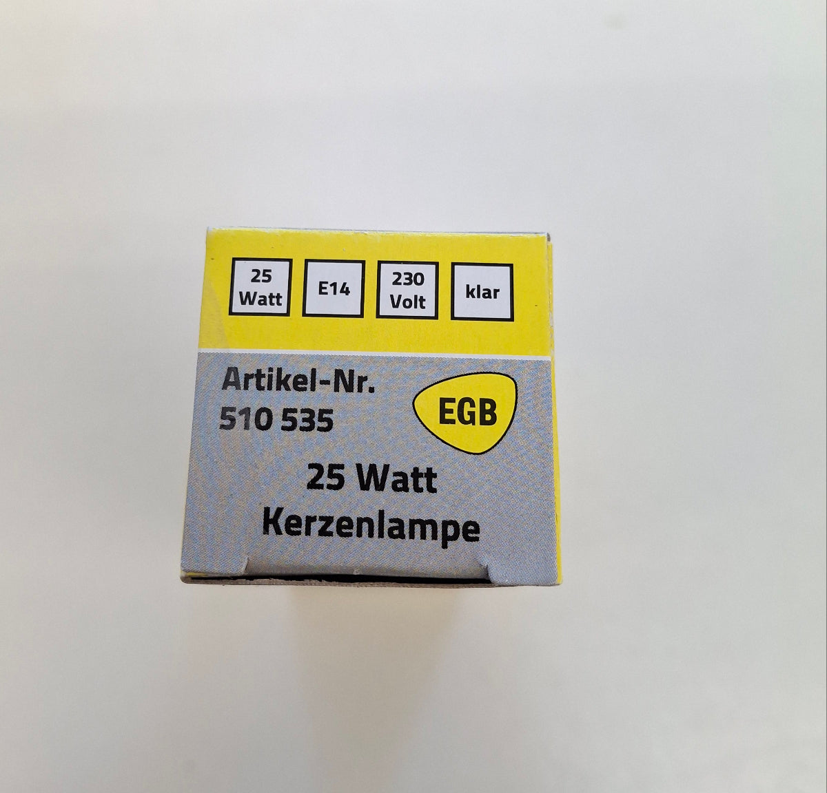 EGB Kerzenlampe 25W E14 230V klar Glühlampe Kerzenform NOS