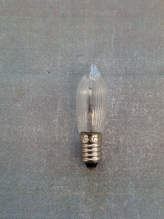 Riffelkerze / Spitzkerze 34 V 3 Watt E10 Fassung – Ersatzlampe für Weihnachtsbeleuchtung