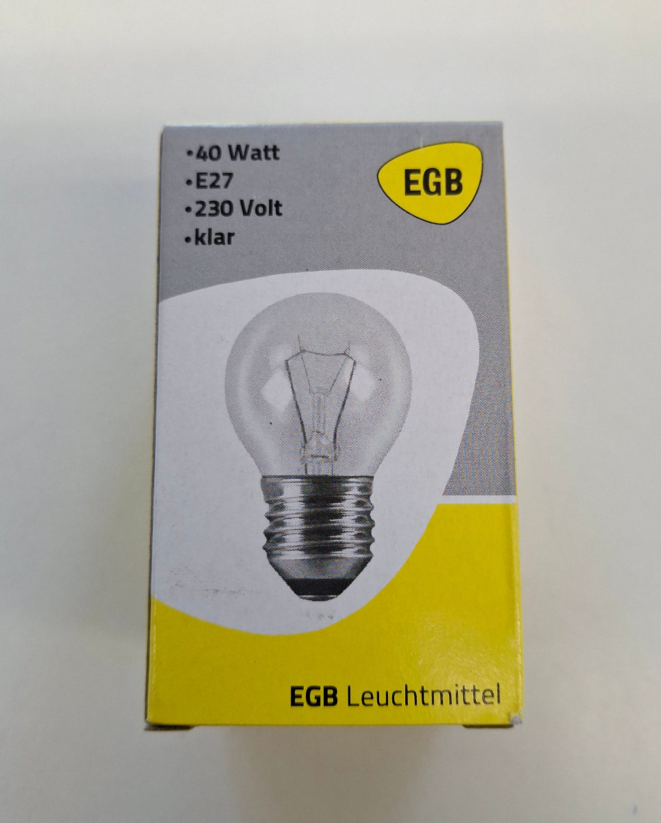 EGB Tropfenlampe 40W E27 Klar 230V Glühlampe 395 lm dimmbar