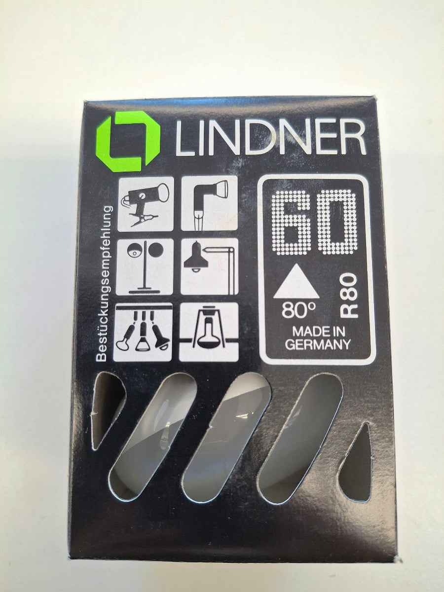 LINDNER Topline R80 Reflektorlampe 60W E27 satiniert 230V Made in Germany NOS