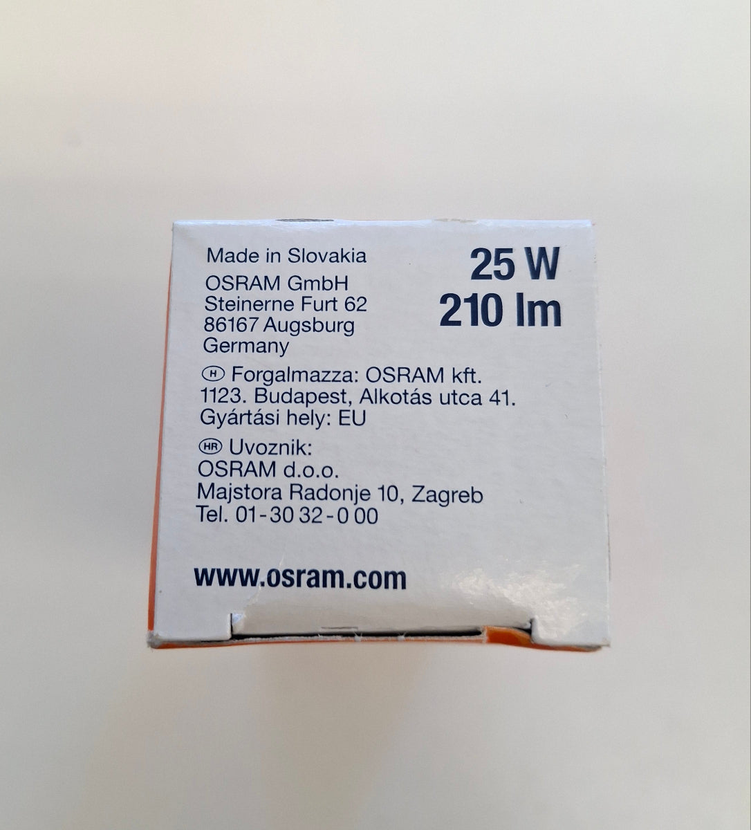 OSRAM Classic B Kerzenlampe 25W E14 230V klar Glühlampe NOS