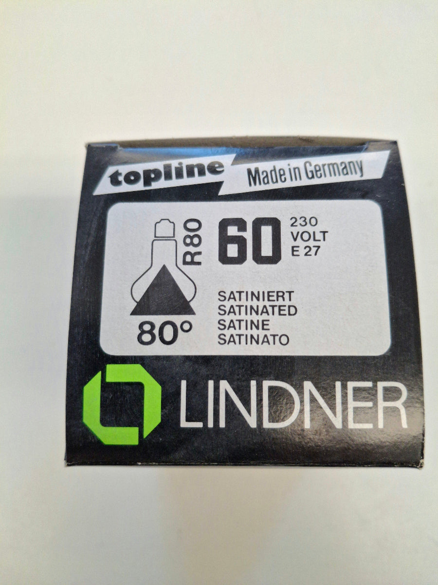LINDNER Topline R80 Reflektorlampe 60W E27 satiniert 230V Made in Germany NOS