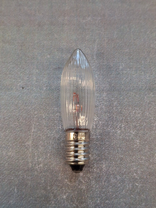 Riffelkerze / Spitzkerze 8 V 3 Watt E10 Fassung – Ersatzlampe für Weihnachtsbeleuchtung
