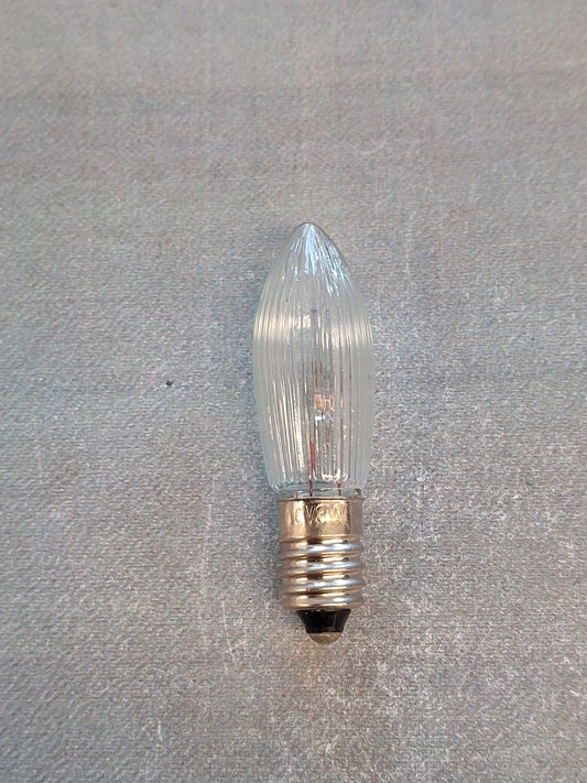 Riffelkerze / Spitzkerze 16 V 3 Watt E10 Fassung – Ersatzlampe für Weihnachtsbeleuchtung