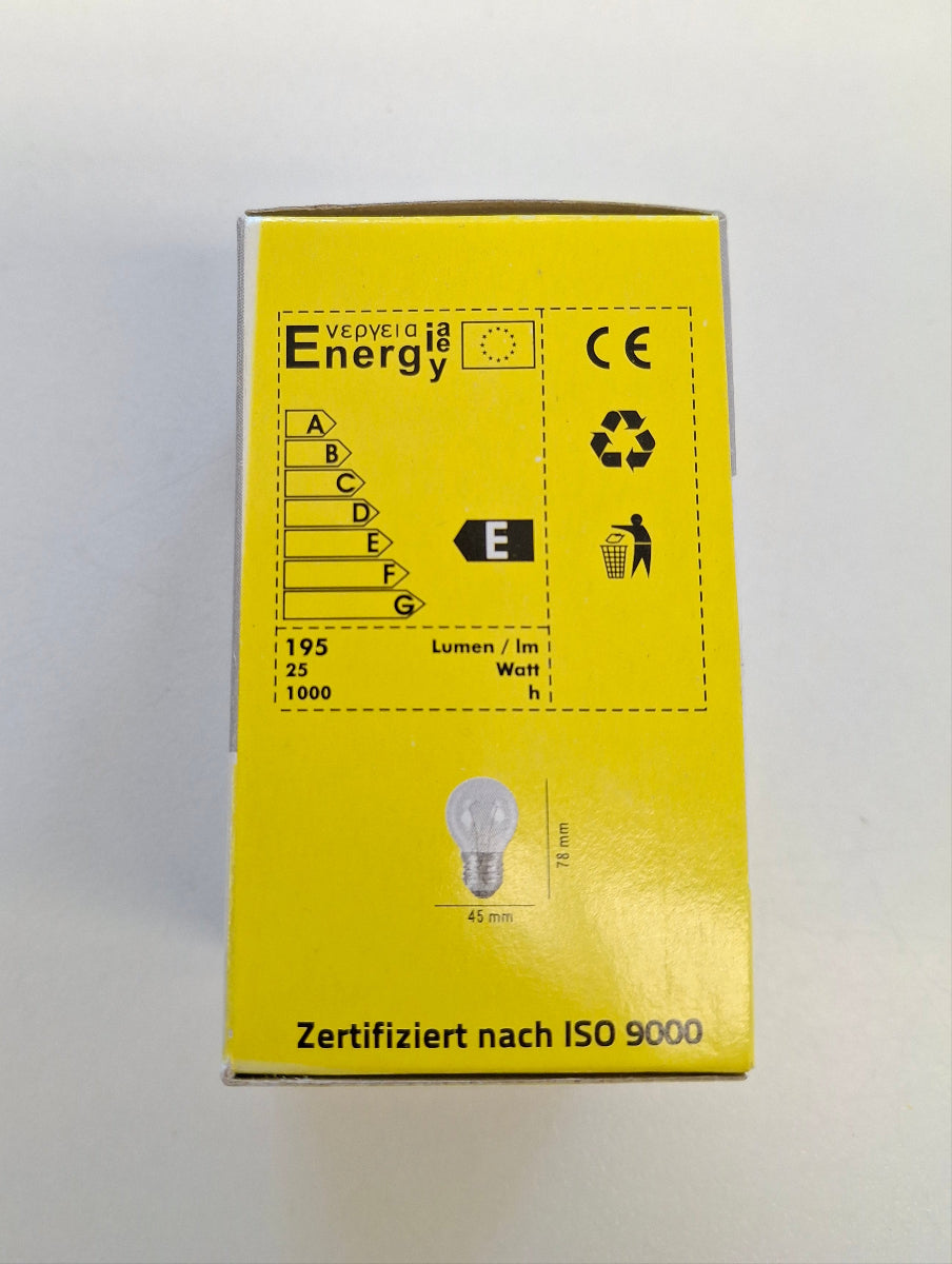 EGB Tropfenlampe 25W E27 Klar 230V Glühlampe 195 lm dimmbar