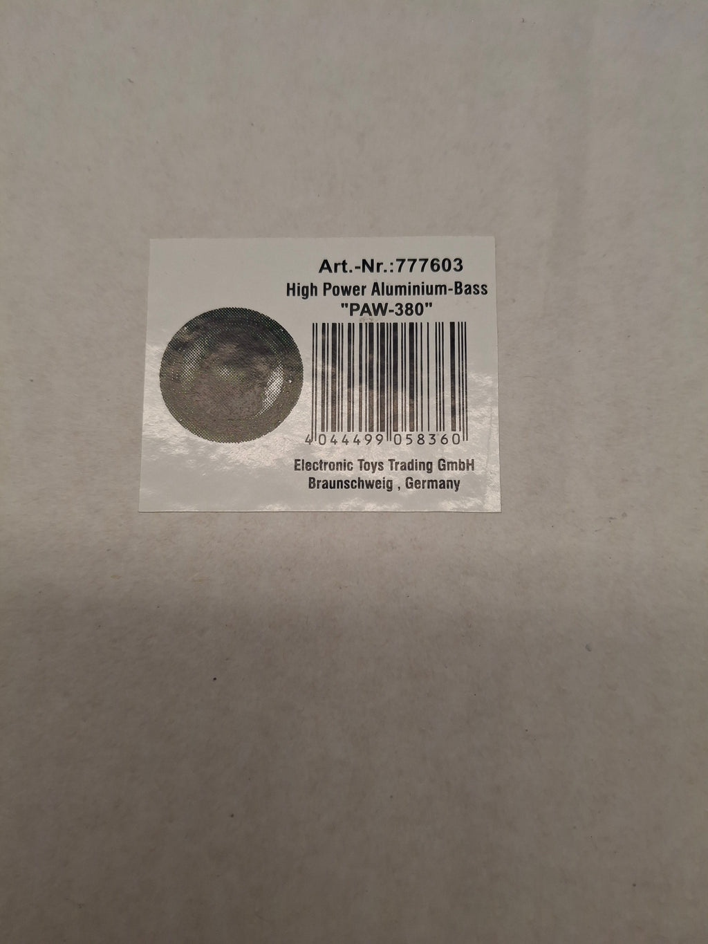 High Power Aluminium Bass PAW-380