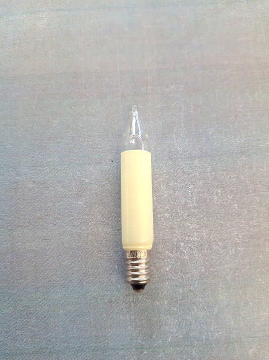 Kleinschaftschaftkerze  14 Volt  3 Watt E10 Fassung – Ersatzlampe für Weihnachtsbeleuchtung